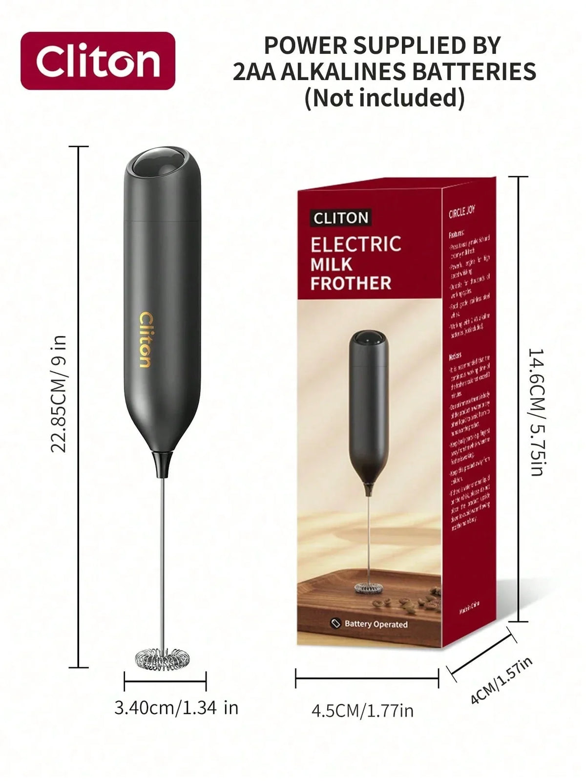 CLITON Battery Milk Frother
