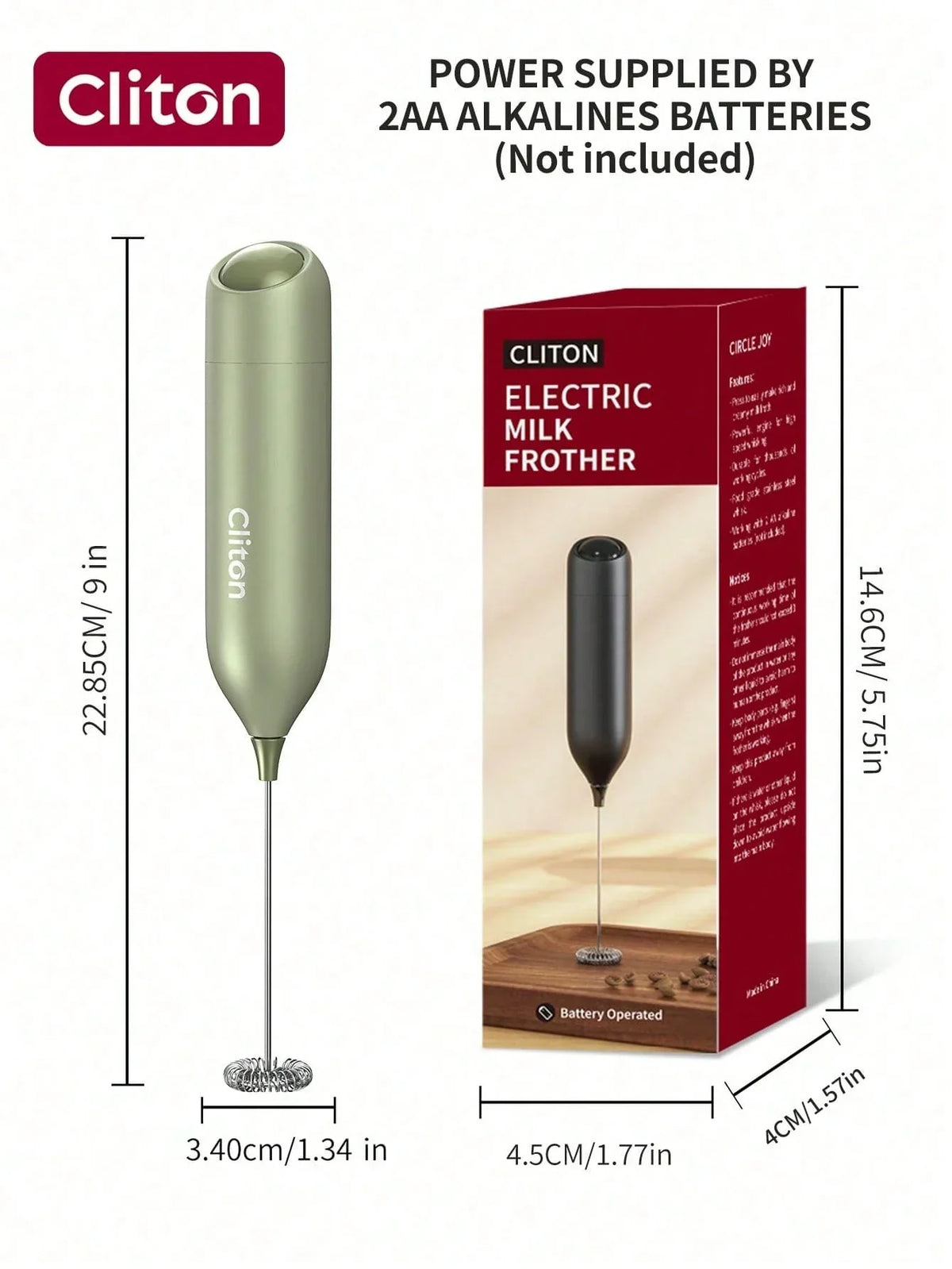 CLITON Battery Milk Frother