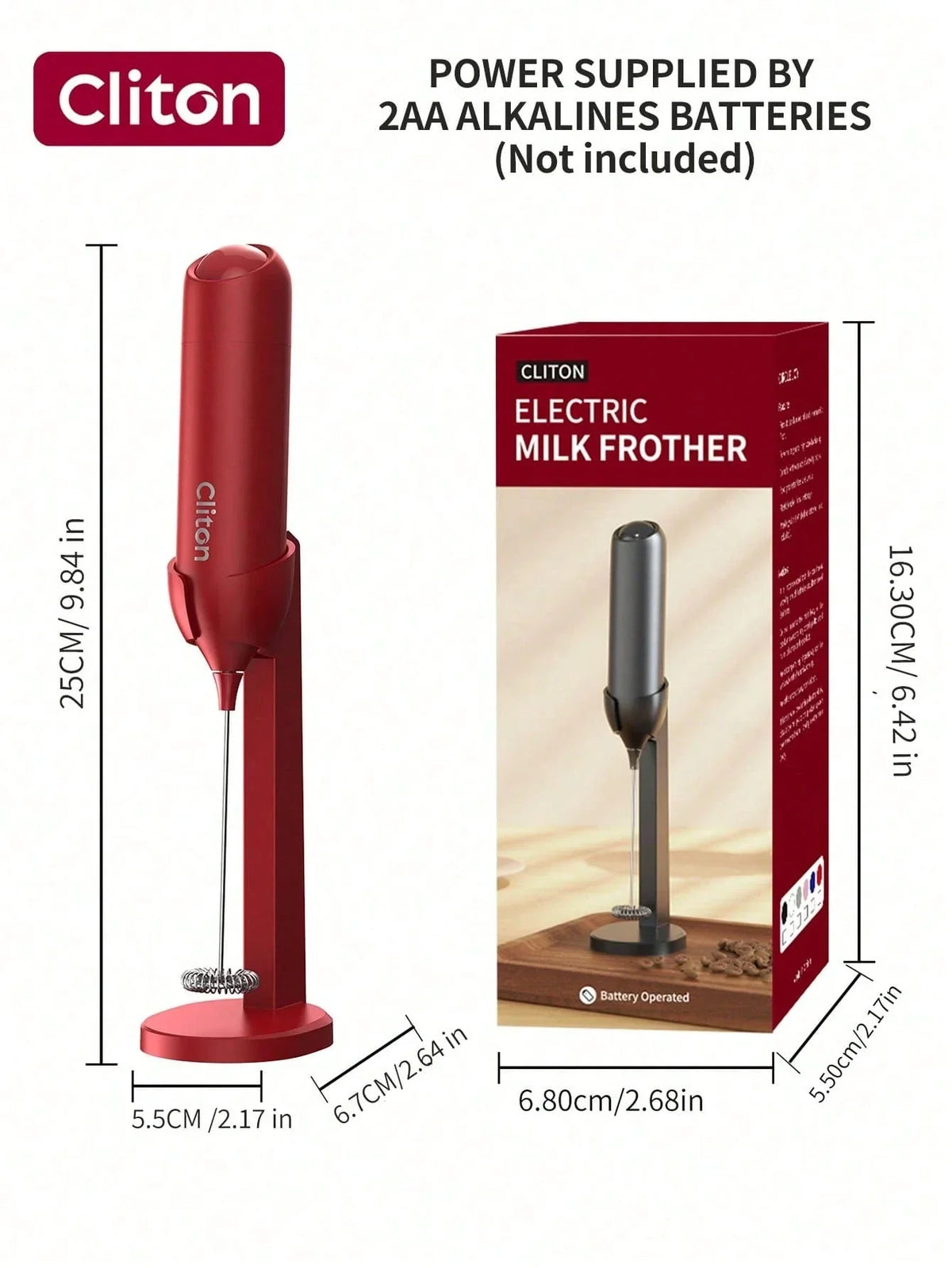 CLITON Battery Milk Frother