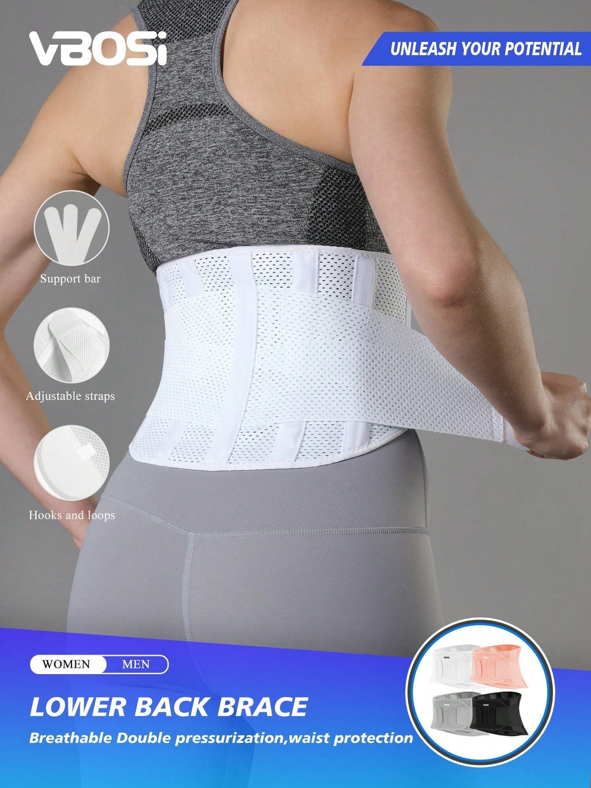 VBOSI Adjustable Waist Trainer Support