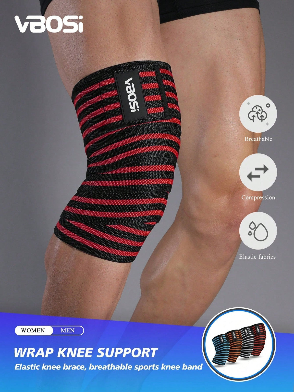 VBOSI Adjustable Compression Knee Wrap