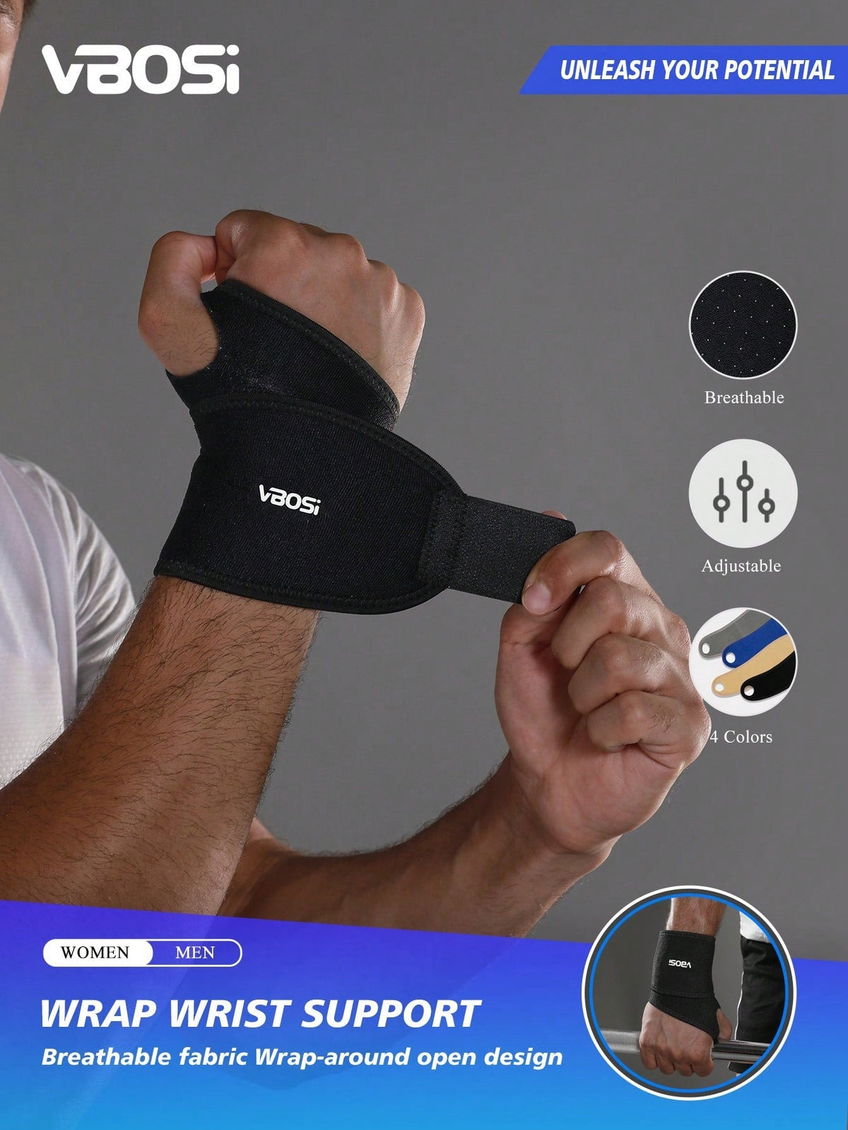 VBOSI Neoprene Adjustable Wrist Wrap