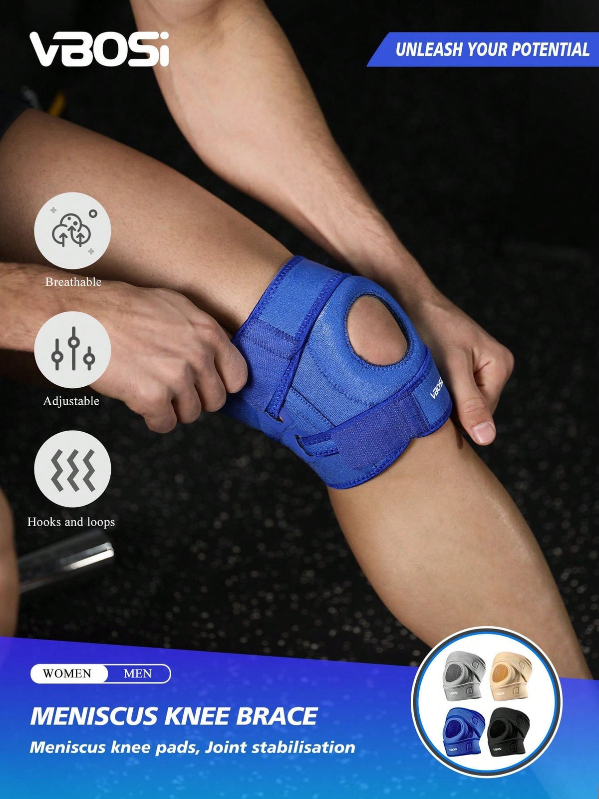 VBOSI Adjustable Knee Support Small