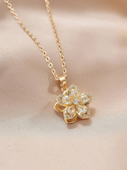 Plum Blossom Rotatable Fashion Necklace