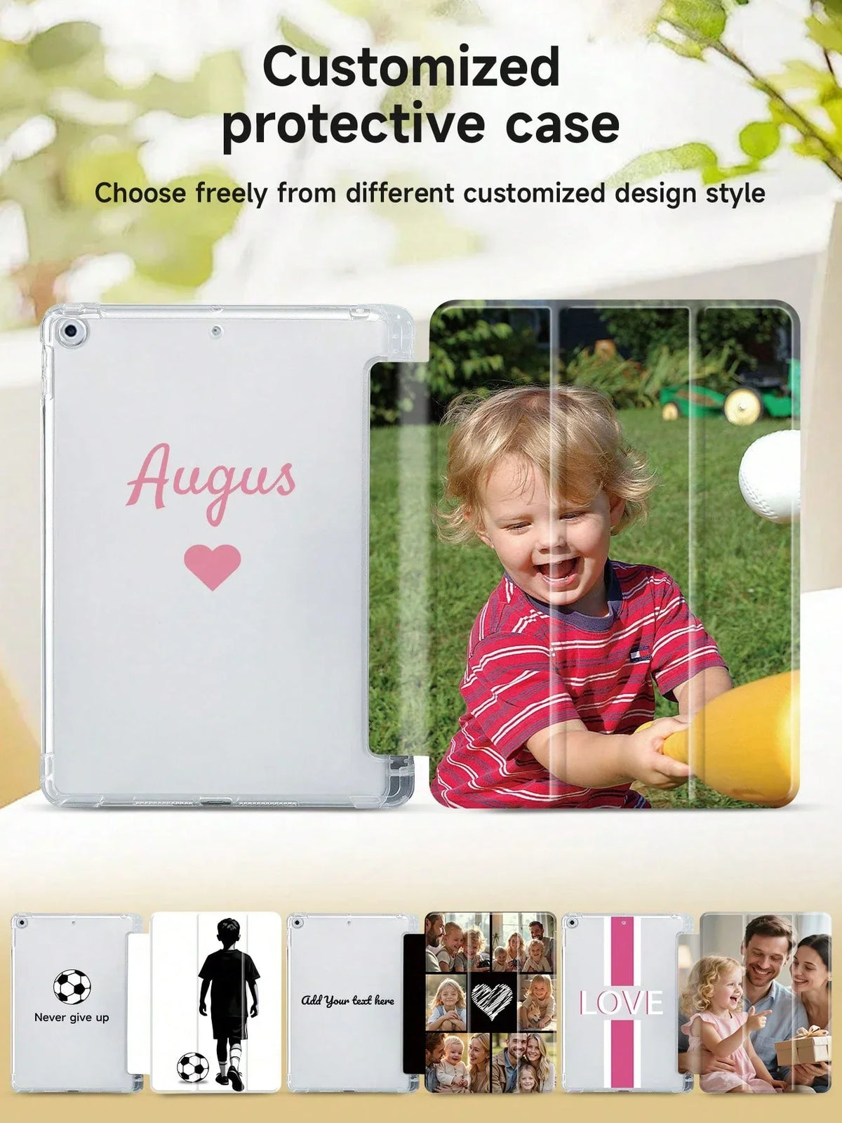 Custom Image Text iPad Case