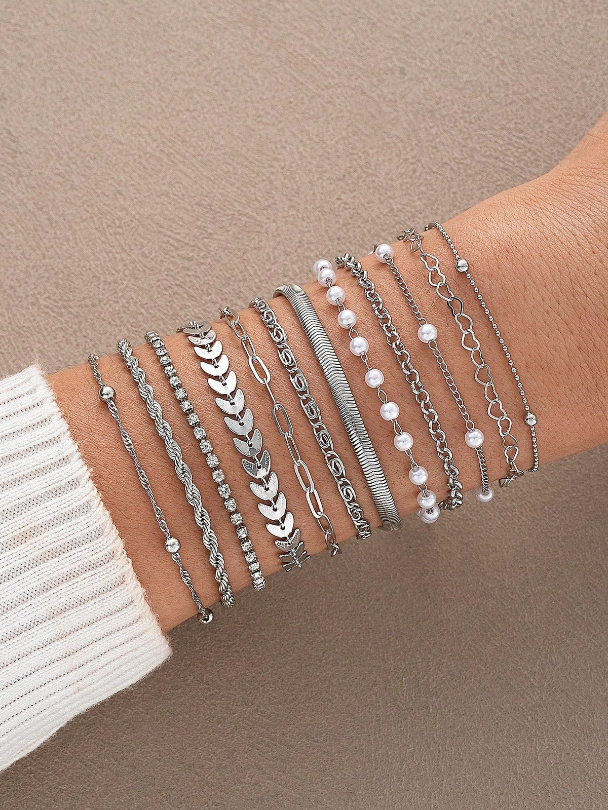 Layered Heart Bracelet Gift Set