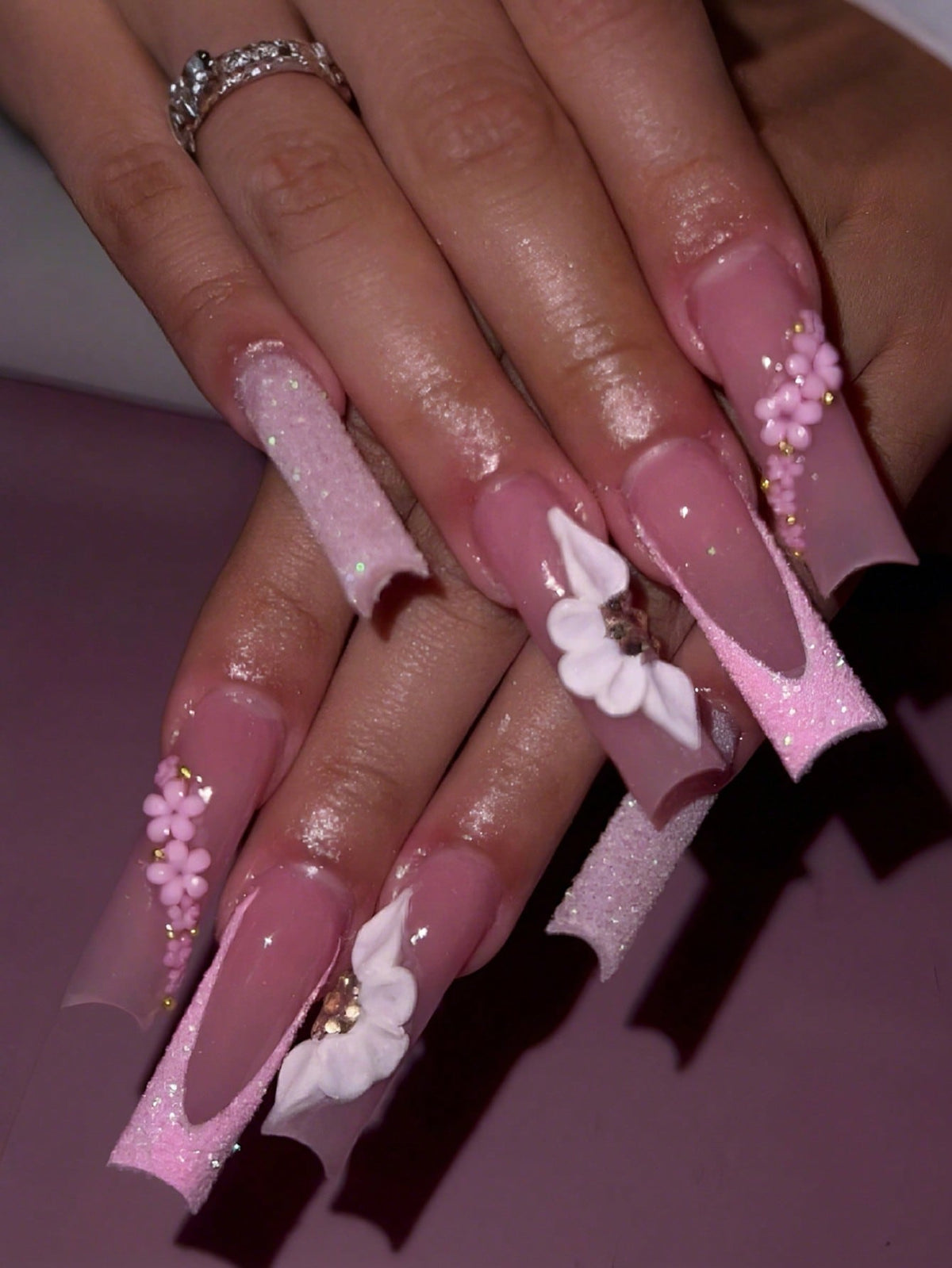Luxury Butterfly Rhinestone Press Nails
