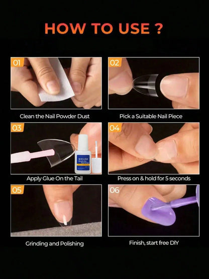 240pcs Almond False Nail Tips