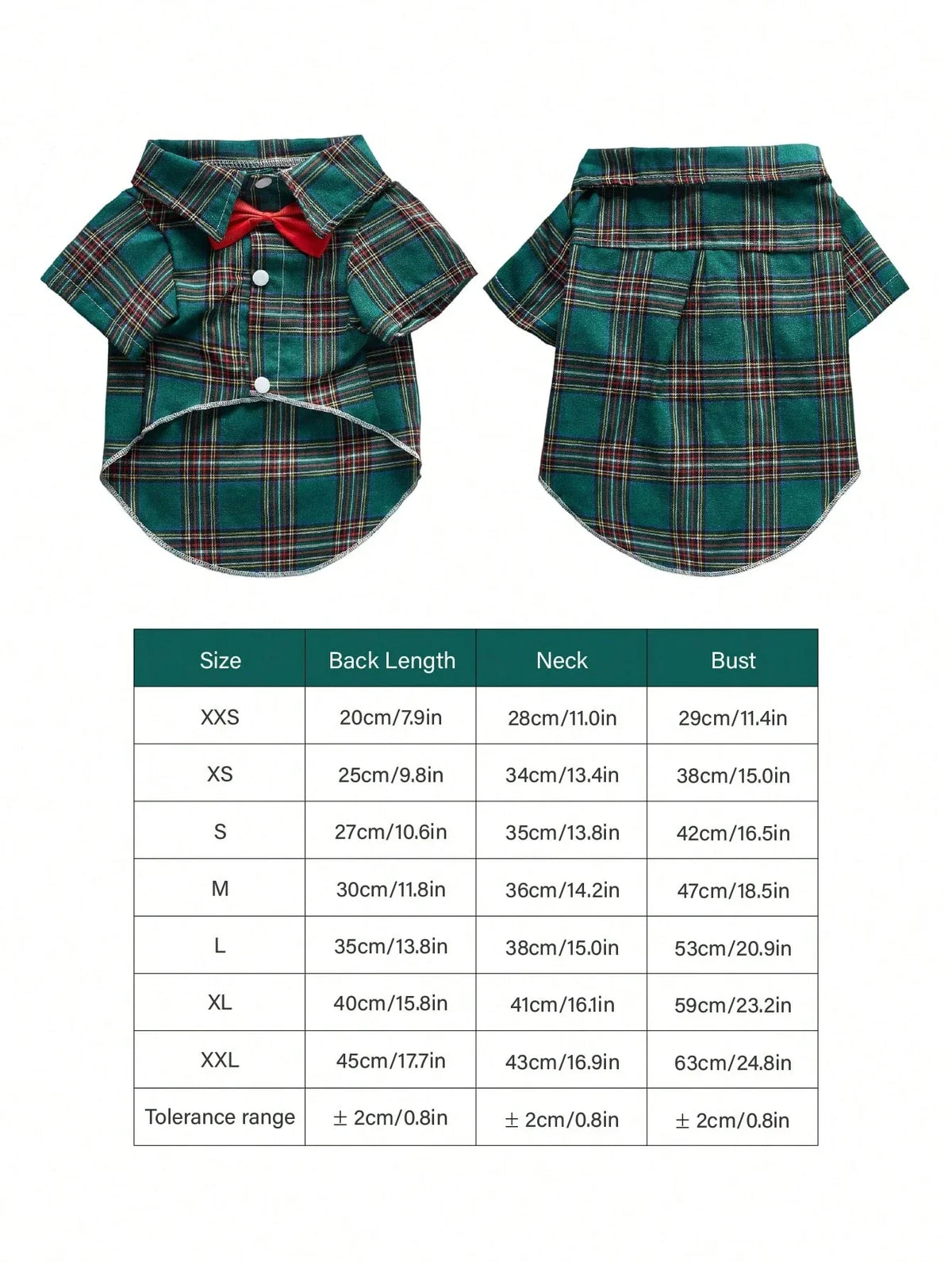 PETSIN Christmas Plaid Pet Shirt