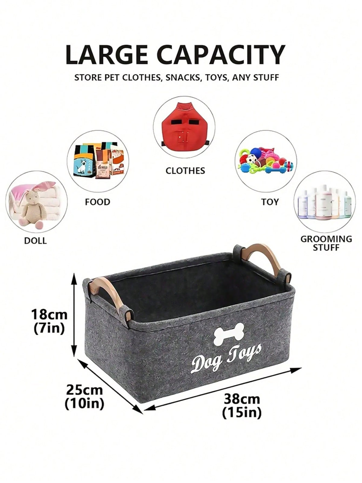 Felt Pet Toy Storage Box