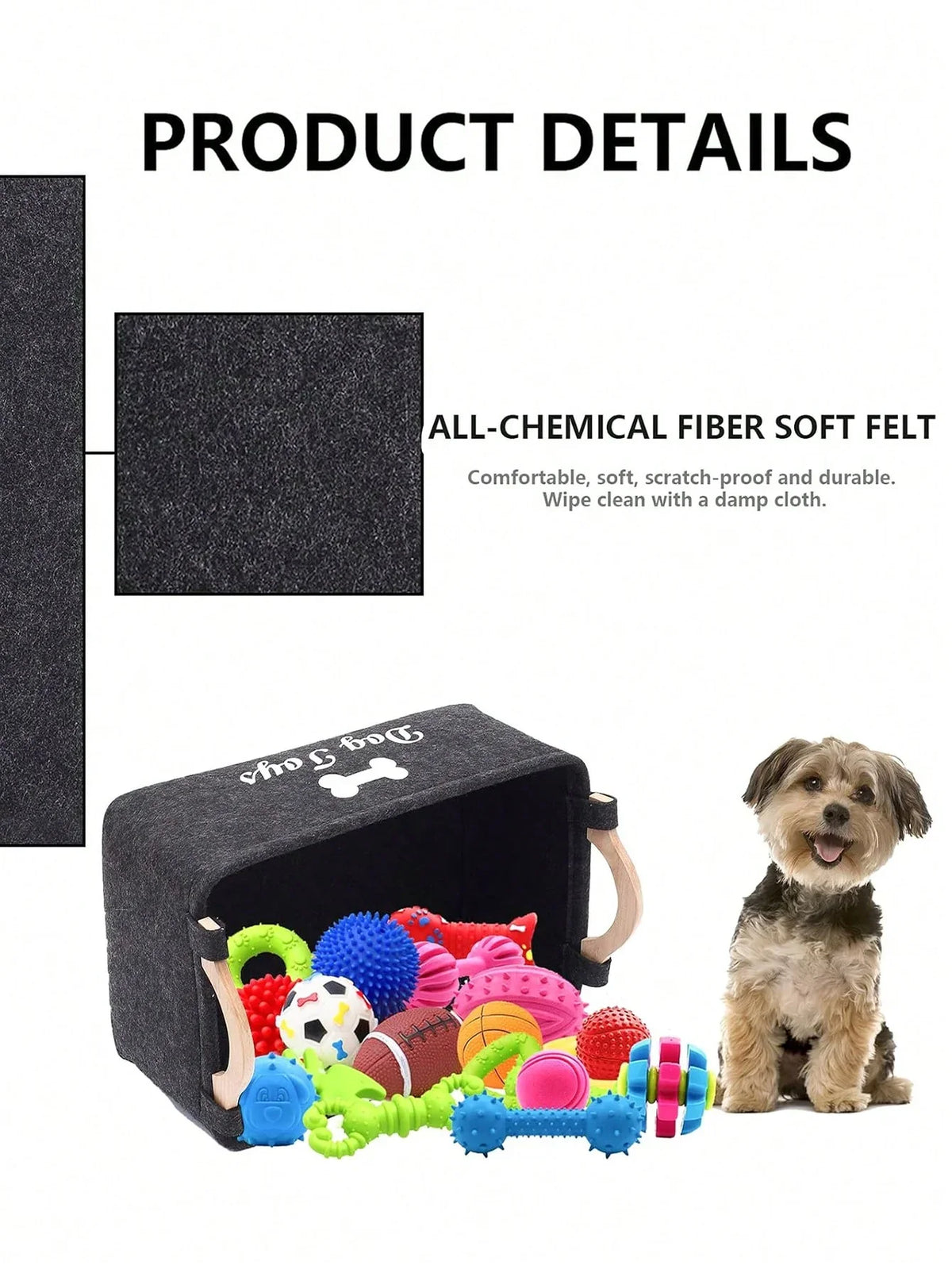 Felt Pet Toy Storage Box