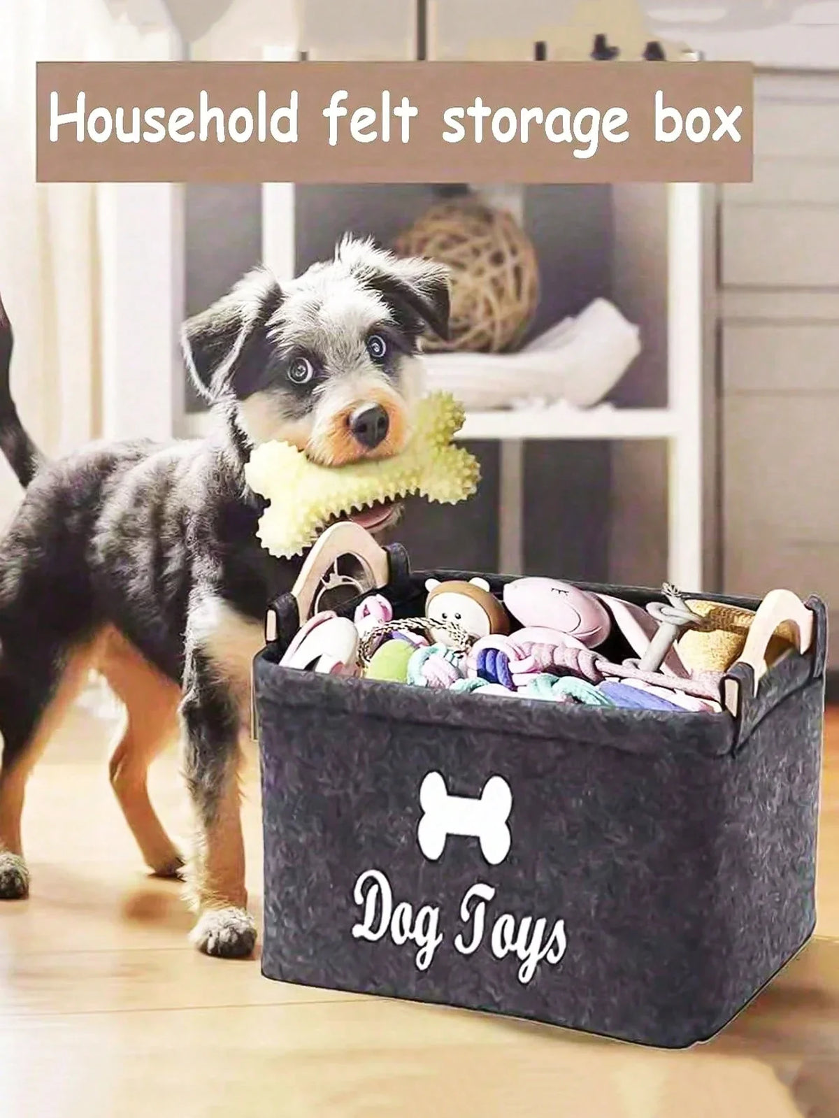 Felt Pet Toy Storage Box