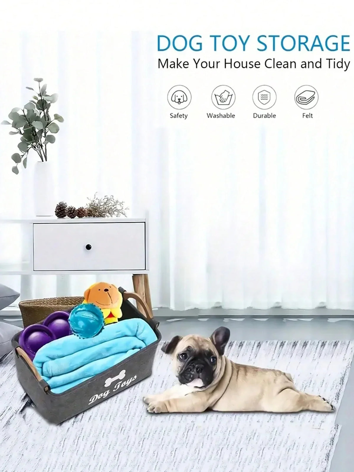 Felt Pet Toy Storage Box