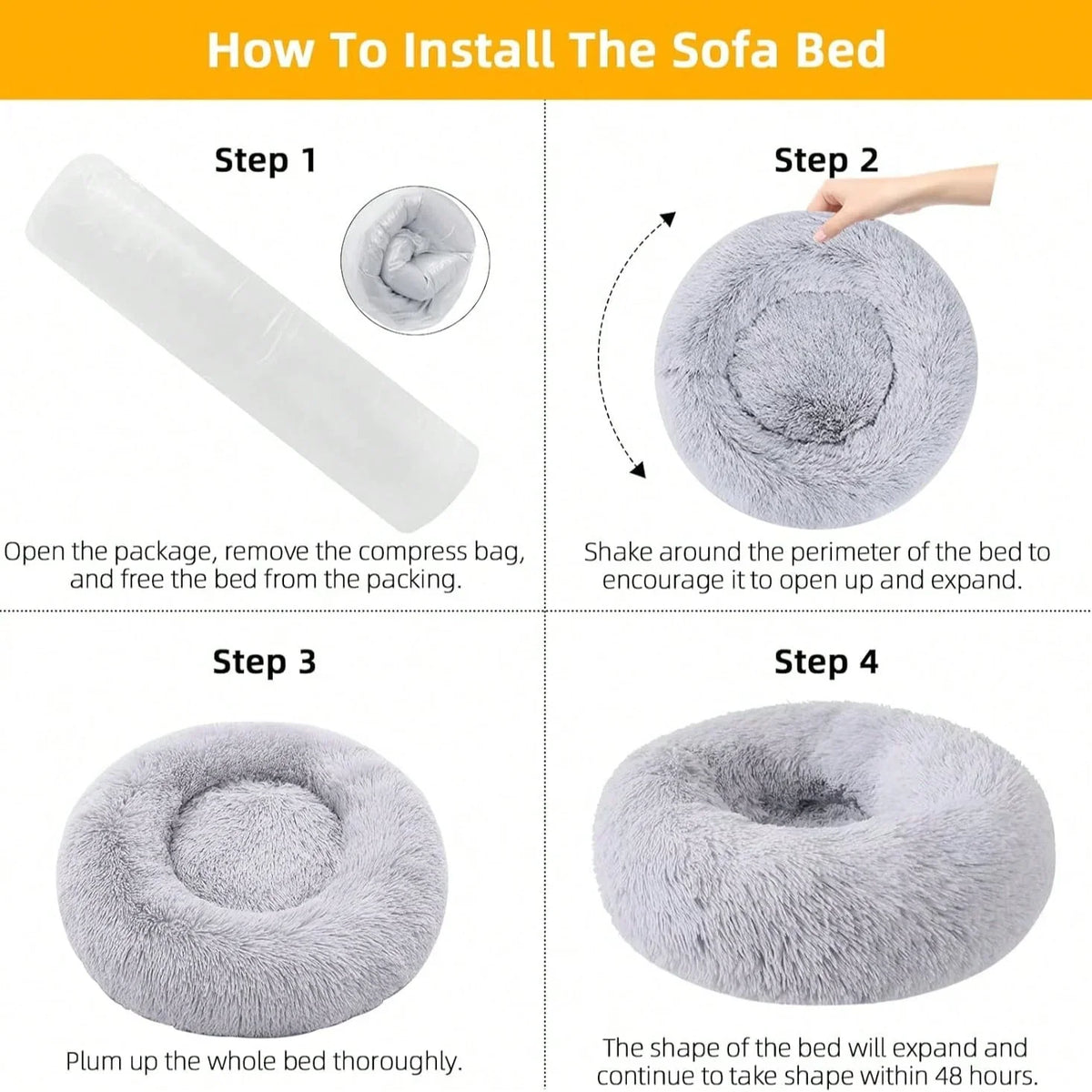 Soft Plush Round Pet Bed