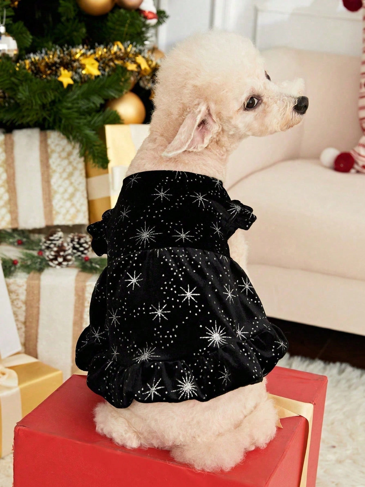 PETSIN Velvet Snowflake Pet Dress