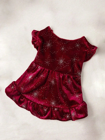 PETSIN Velvet Snowflake Pet Dress