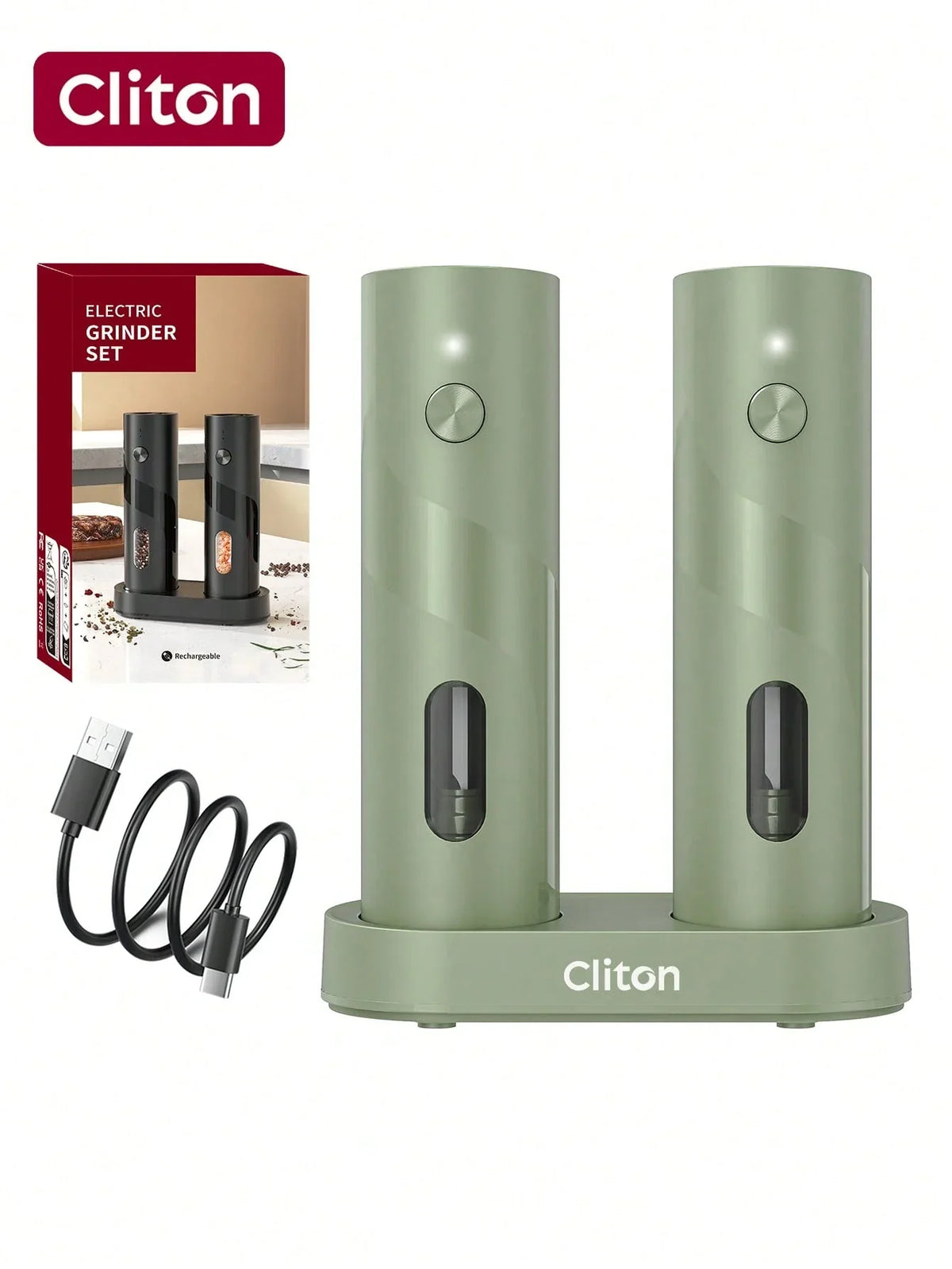 CLITON Electric Salt Pepper Grinder
