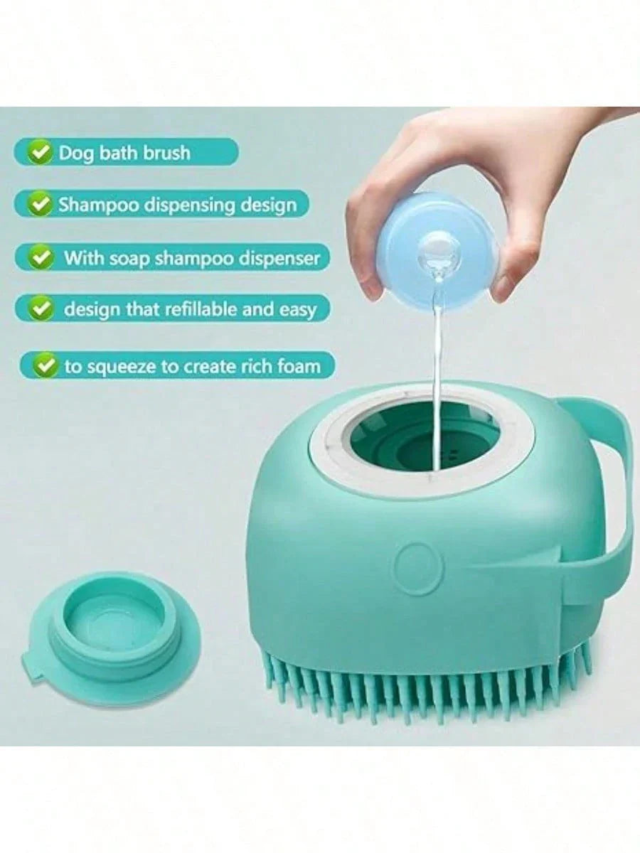 Pet Dog Bath Brush Dispenser