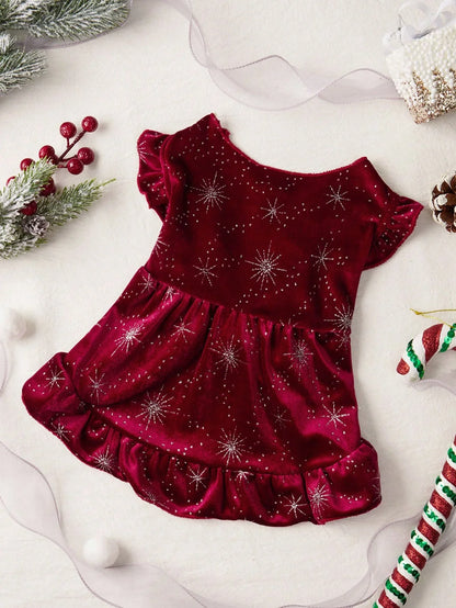 PETSIN Velvet Snowflake Pet Dress