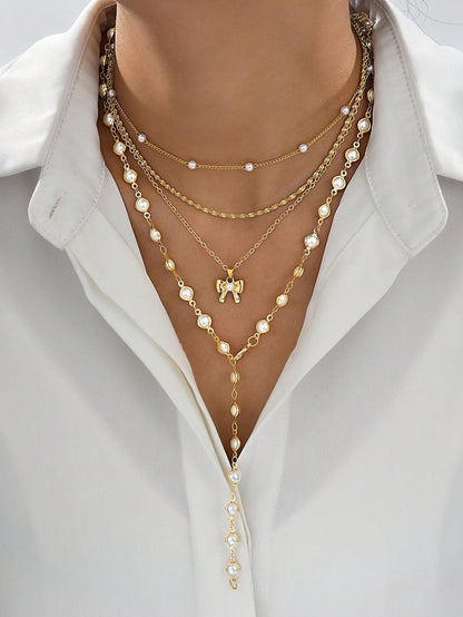Bohemian Shell Pearl Necklace Set
