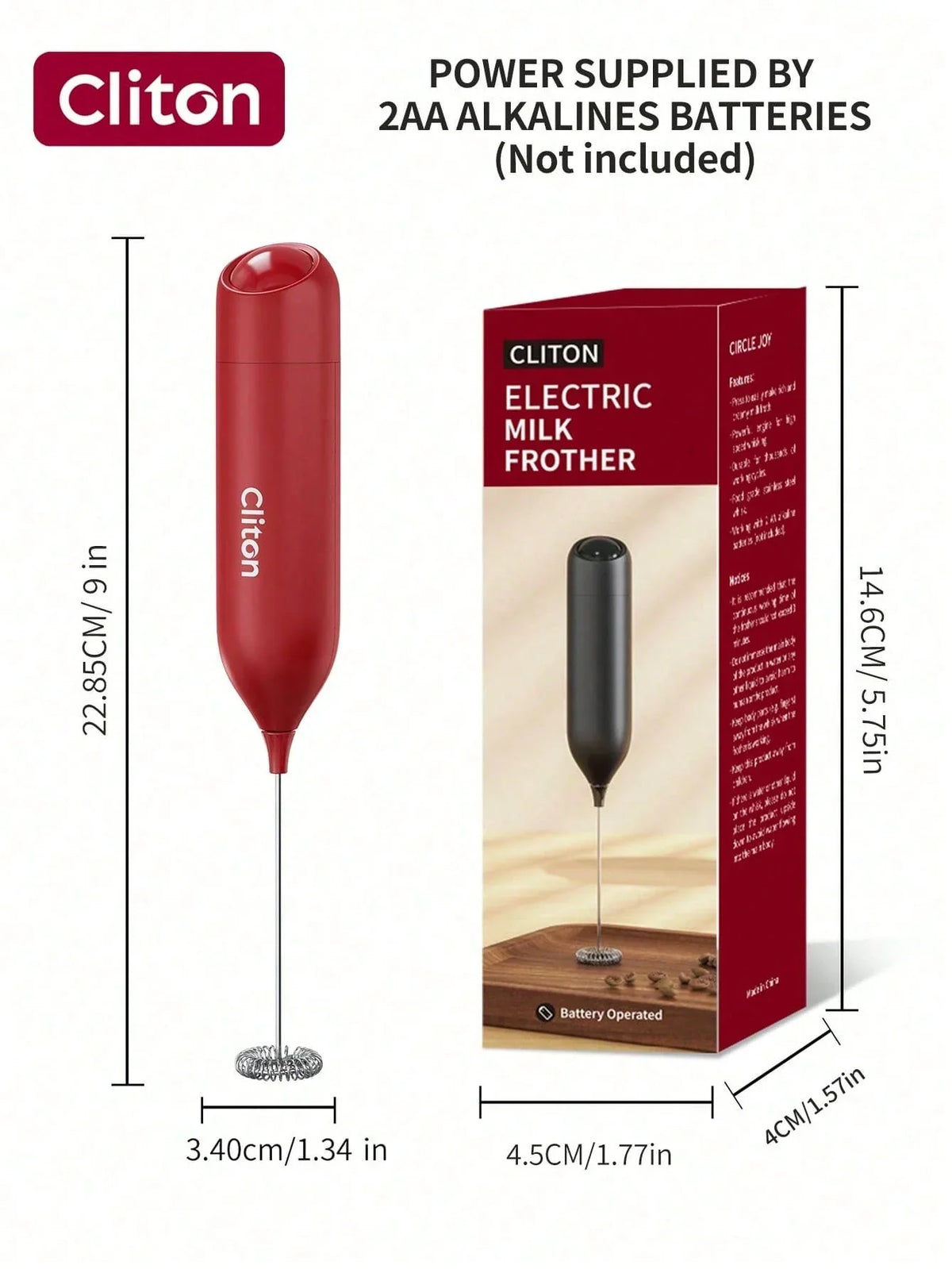 CLITON Handheld Electric Milk Frother