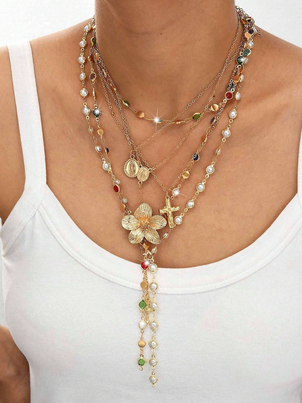 Bohemian Shell Pearl Necklace Set