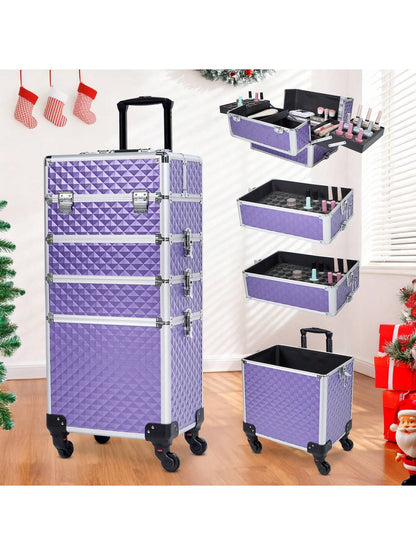Large Rolling Makeup Train Case