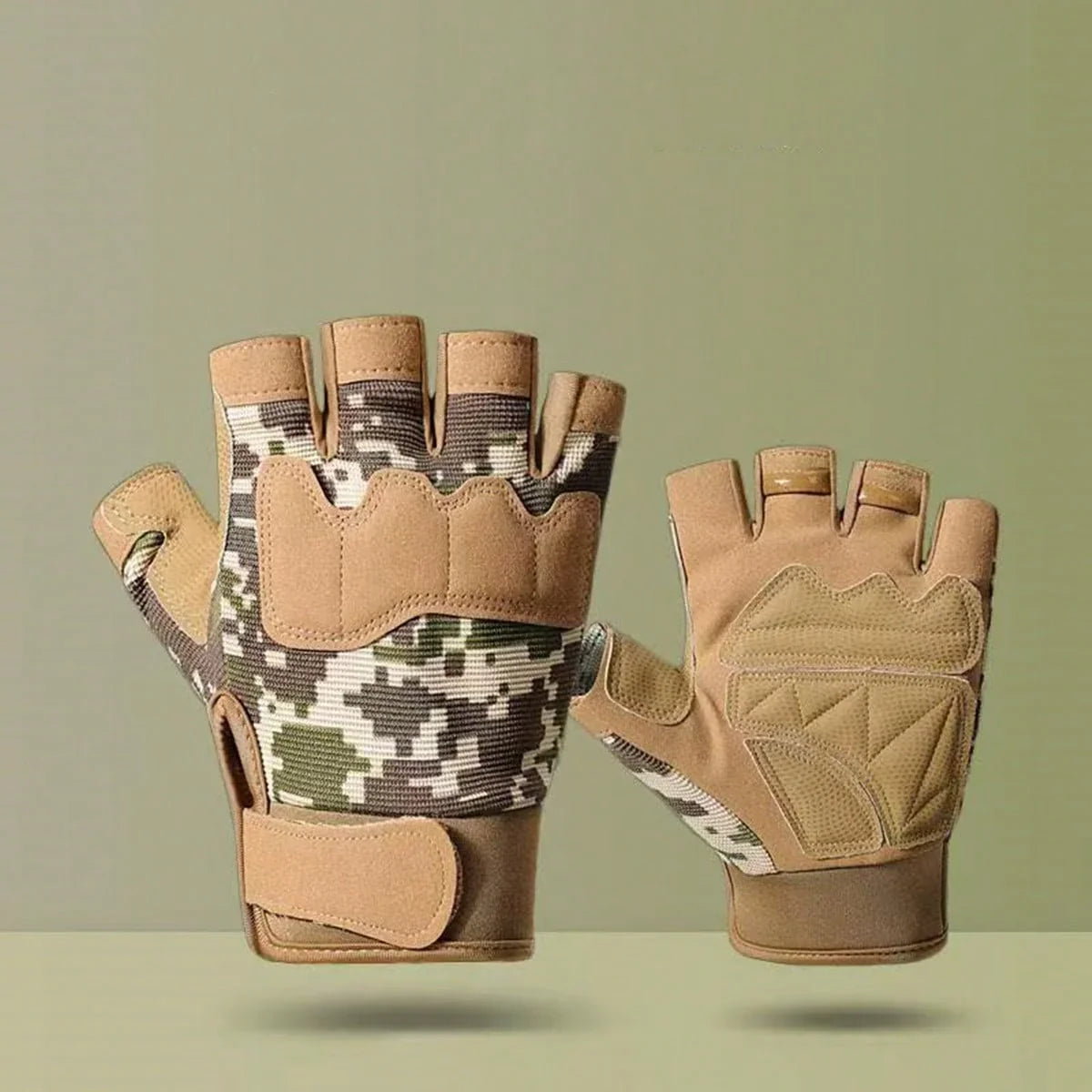 Sports Camo Half-Finger Gloves
