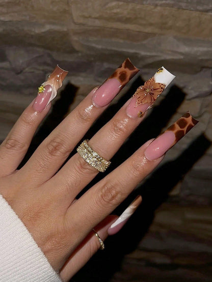 Luxury Butterfly Rhinestone Press Nails
