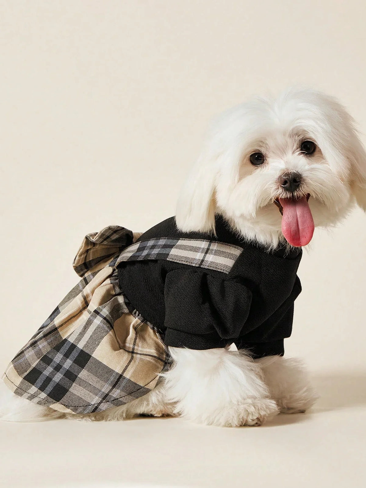 PETSIN Plaid Bow-Tie Pet Dress