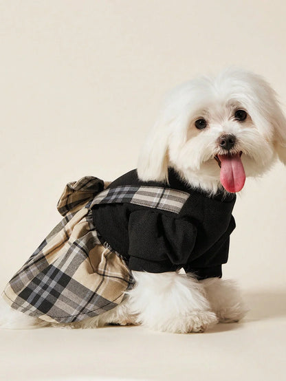 PETSIN Plaid Bow-Tie Pet Dress
