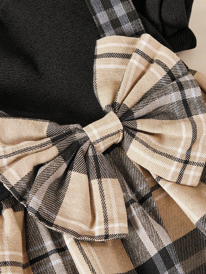 PETSIN Plaid Bow-Tie Pet Dress