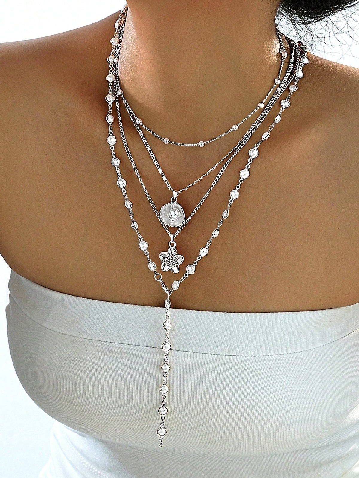 Bohemian Shell Pearl Necklace Set