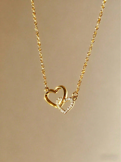 Luxury Double Heart Pendant Necklace