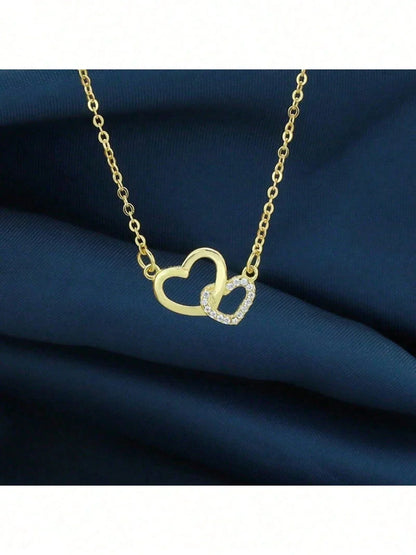 Luxury Double Heart Pendant Necklace