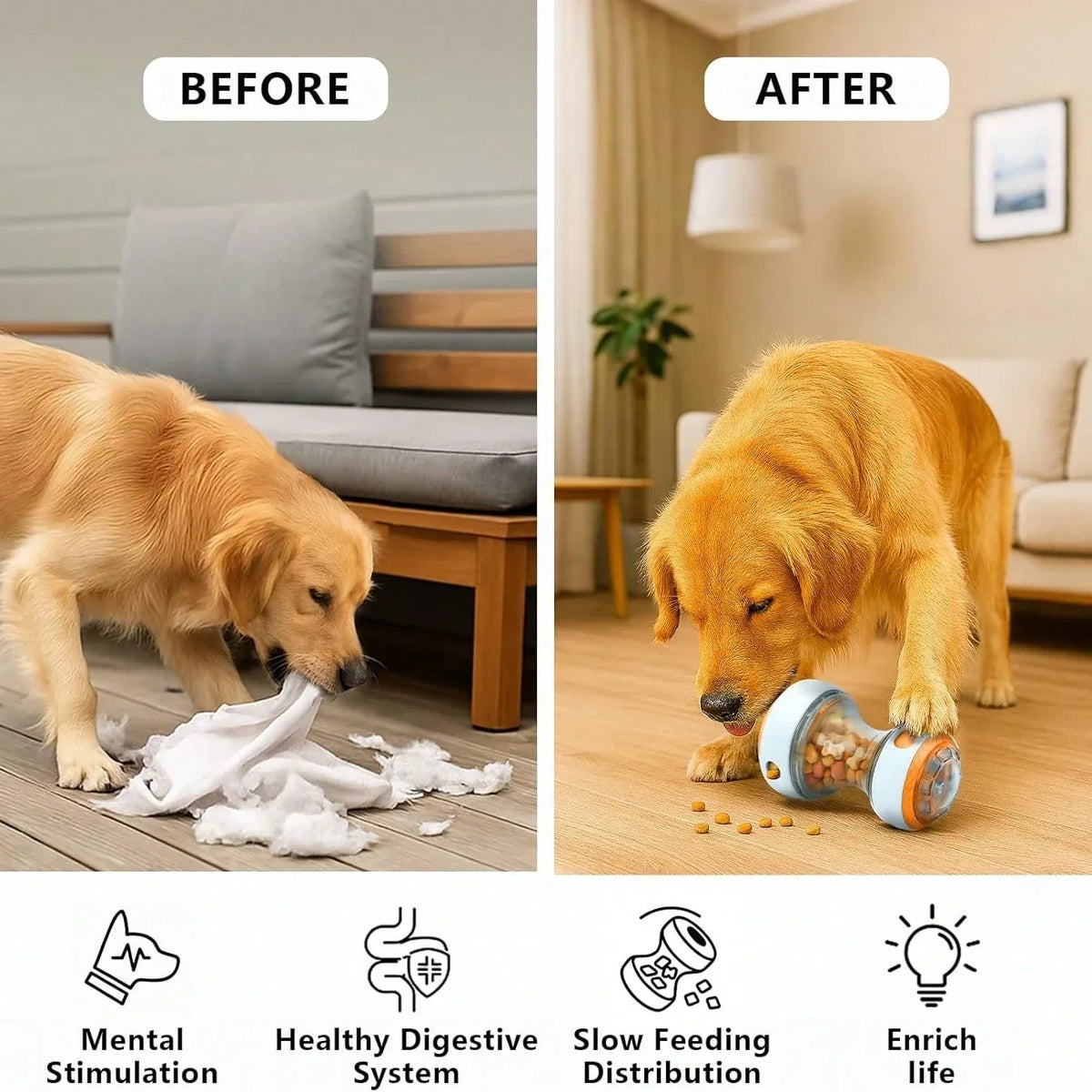 Interactive Dog Treat Puzzle Ball