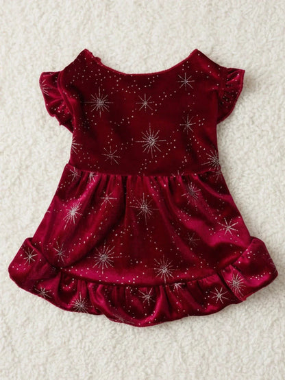PETSIN Velvet Snowflake Pet Dress