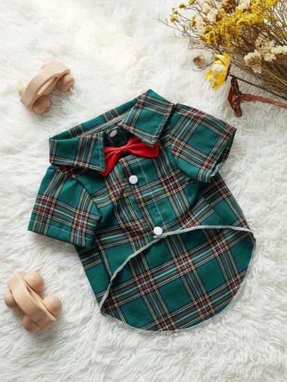 PETSIN Christmas Plaid Pet Shirt