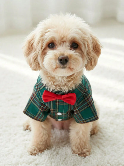 PETSIN Christmas Plaid Pet Shirt