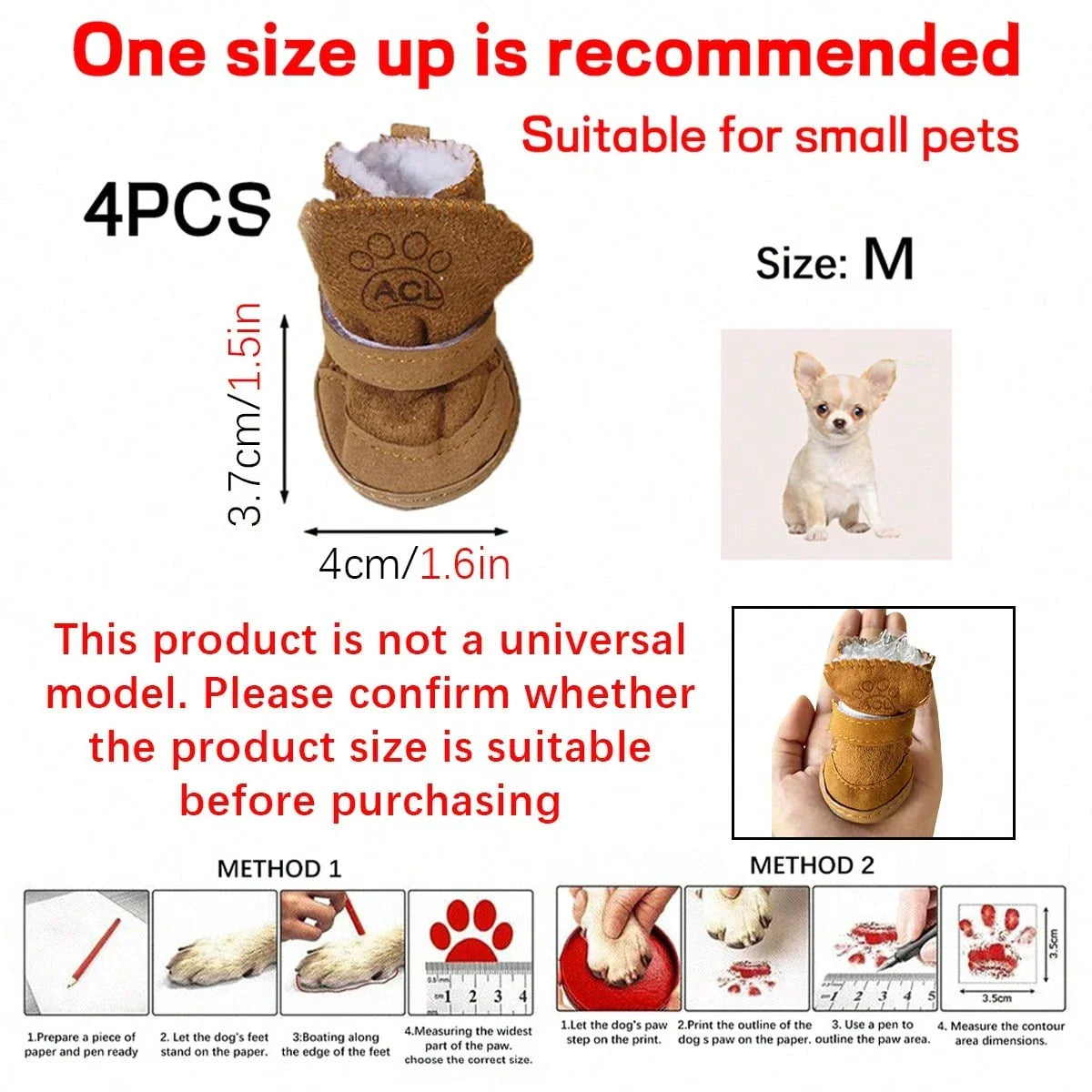 Lamb Wool Pet Snow Boots