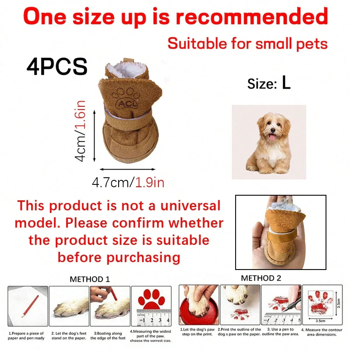 Lamb Wool Pet Snow Boots