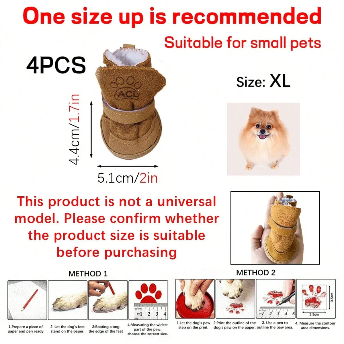 Lamb Wool Pet Snow Boots