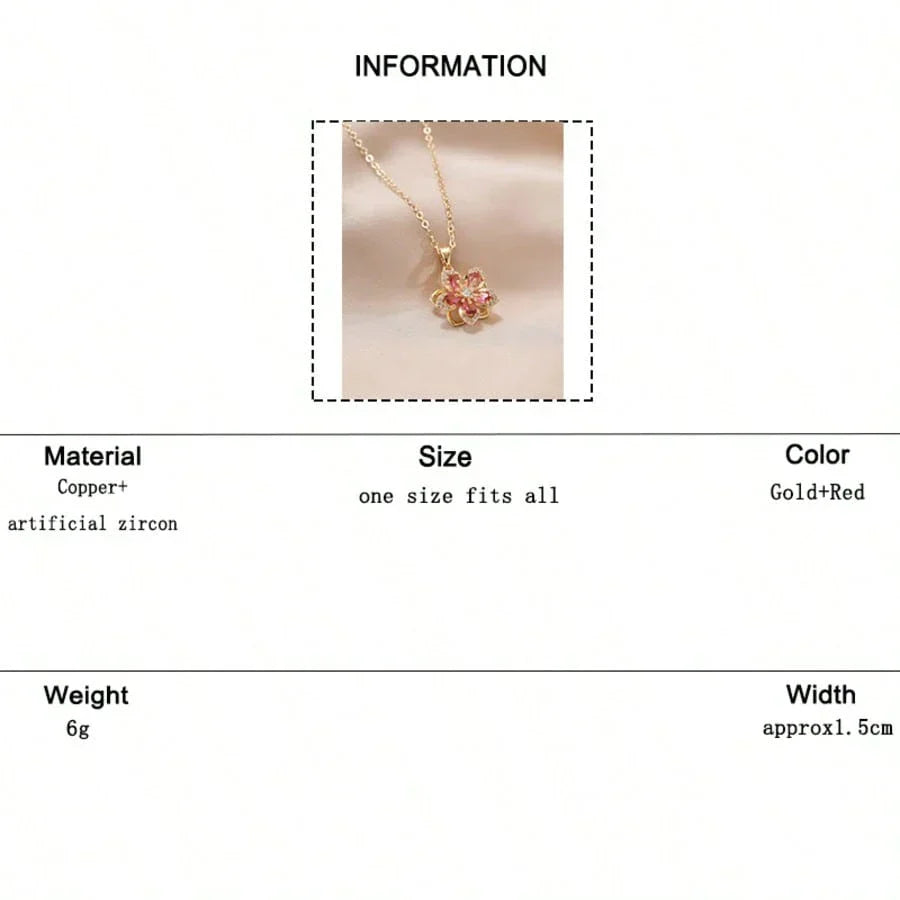 Plum Blossom Rotatable Fashion Necklace