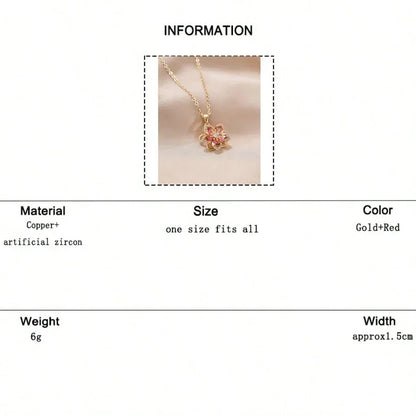 Plum Blossom Rotatable Fashion Necklace