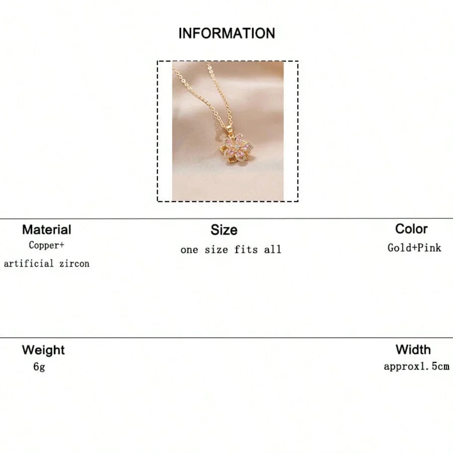 Plum Blossom Rotatable Fashion Necklace