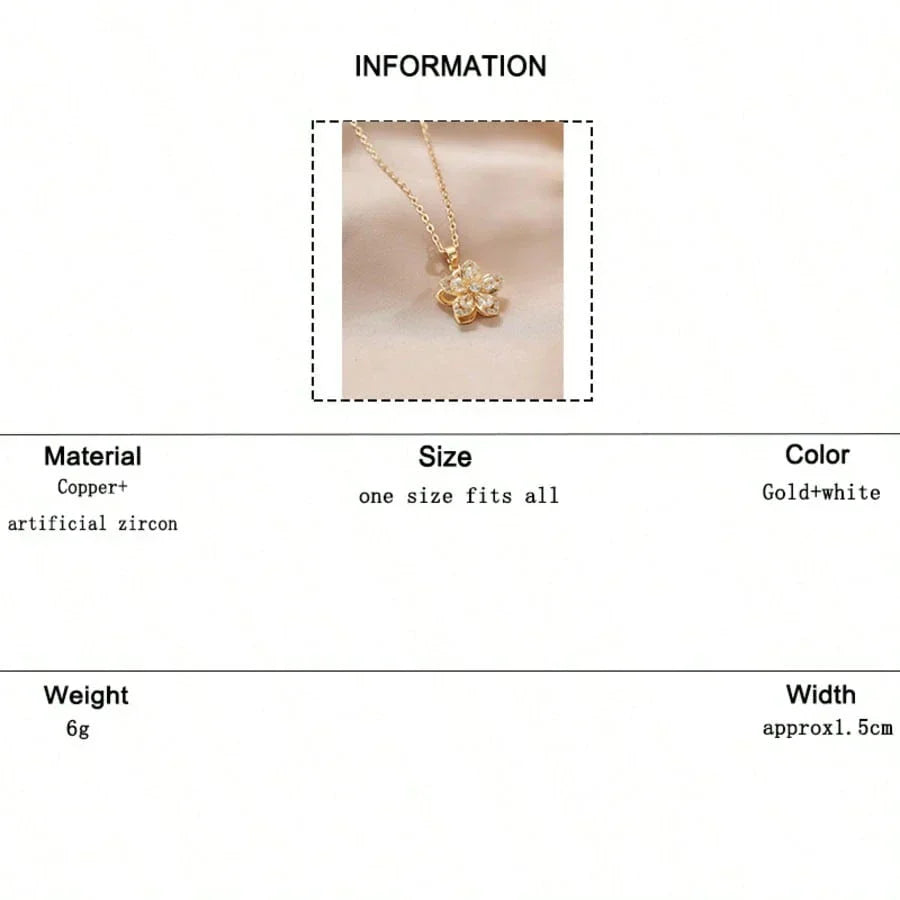 Plum Blossom Rotatable Fashion Necklace