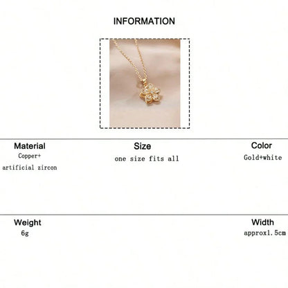 Plum Blossom Rotatable Fashion Necklace