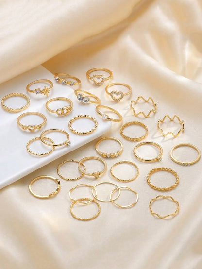 Boho Heart Knuckle Ring Set