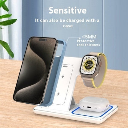 15W 3 In 1 LED Fast Wireless Charger Stand