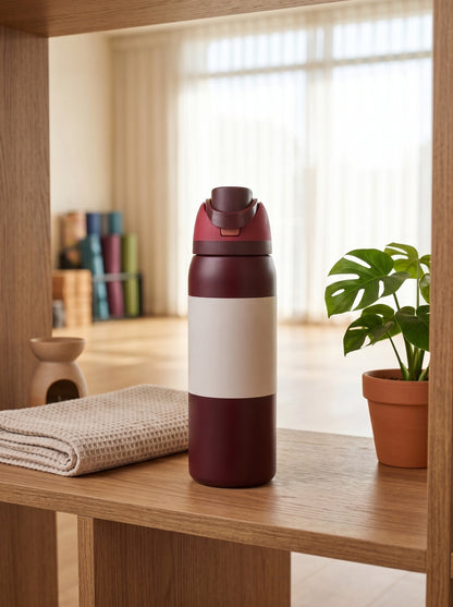 Insulated Water Bottle with Straw - Leak Proof Steel Cup